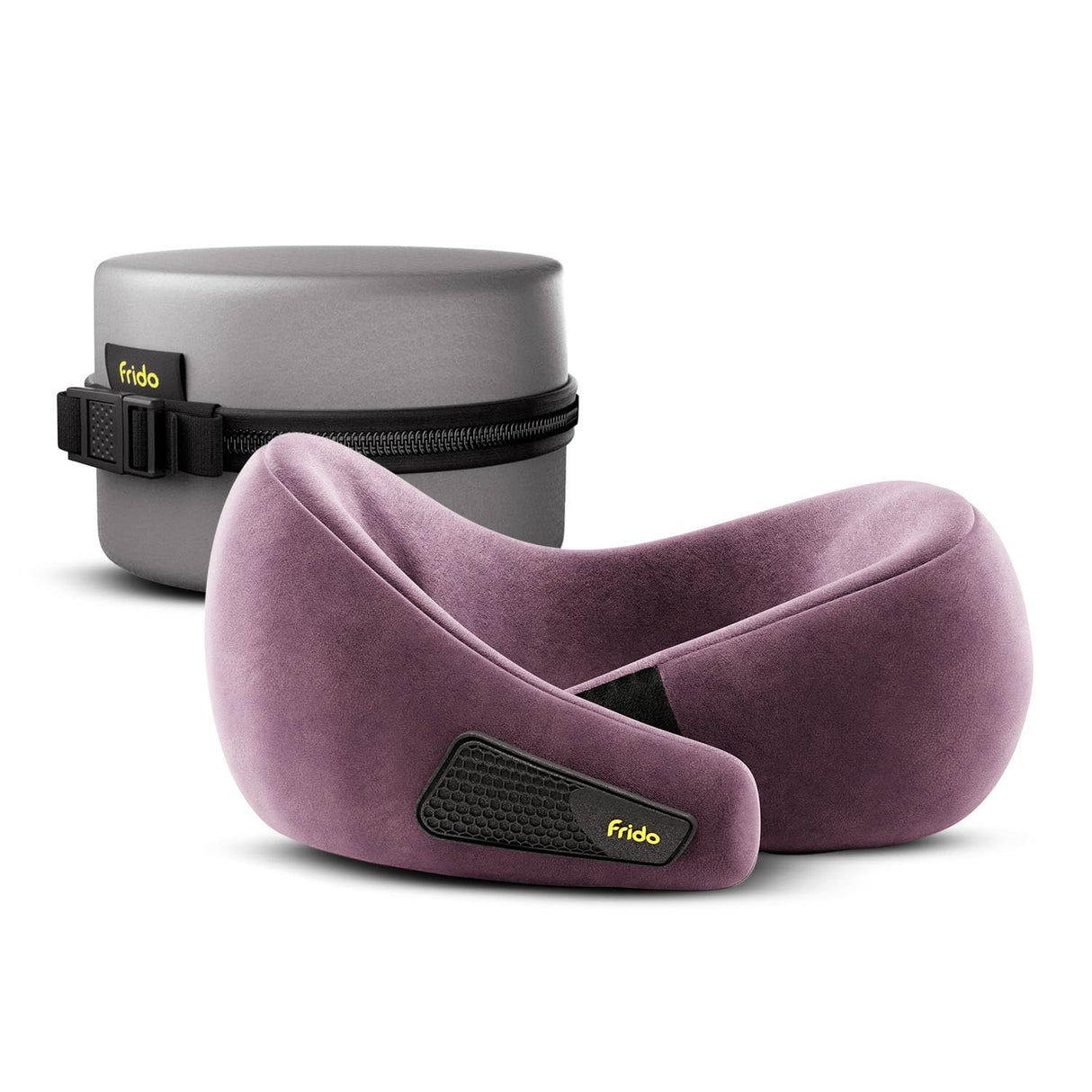 Travel Neck Pillow with Adjustable Velcro, Premium Velvet Cover & All-Round Neck Support