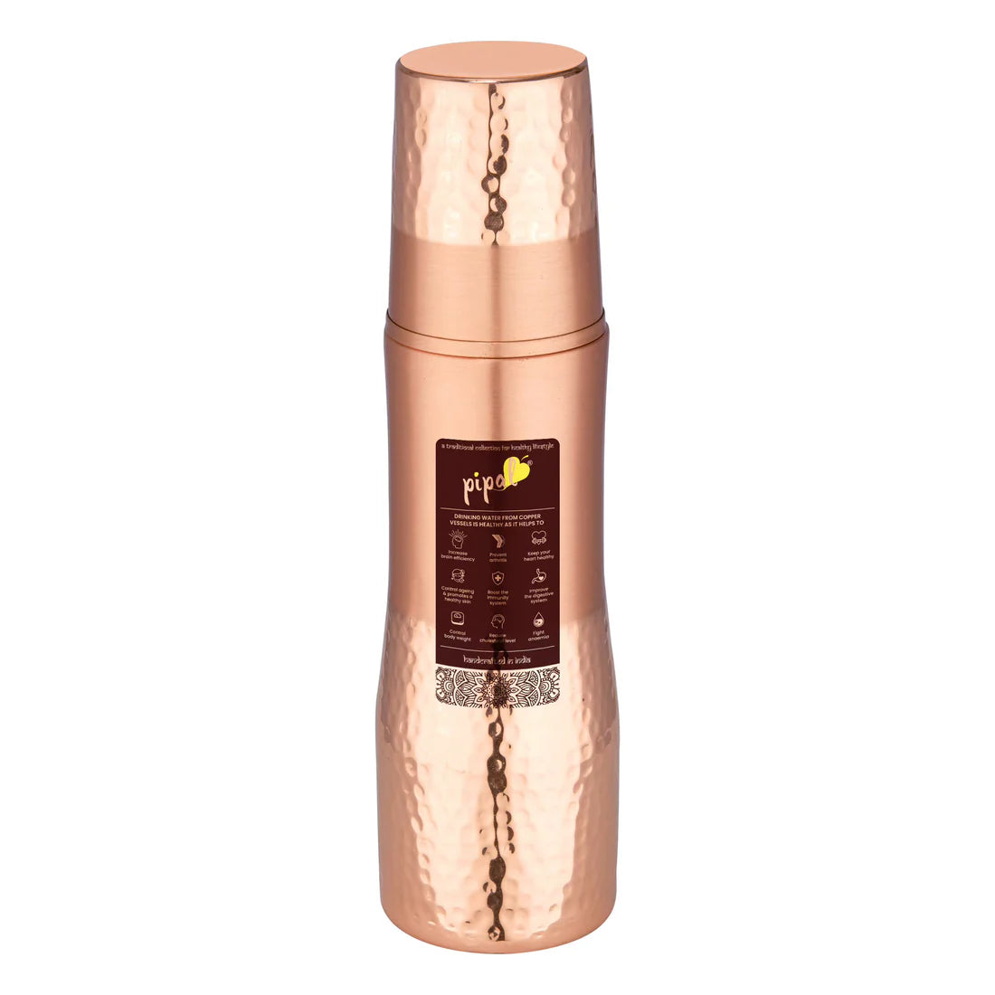 Dew Copper Bottle with Glass