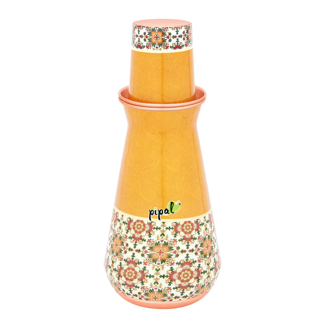 Kumbh Printed Copper Carafe Yellow – 950 ml