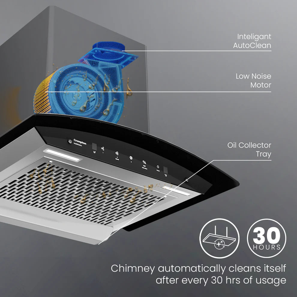CHD-IMC60FLE-IND IntelliMotion Curved 60cm Filterless Chimney