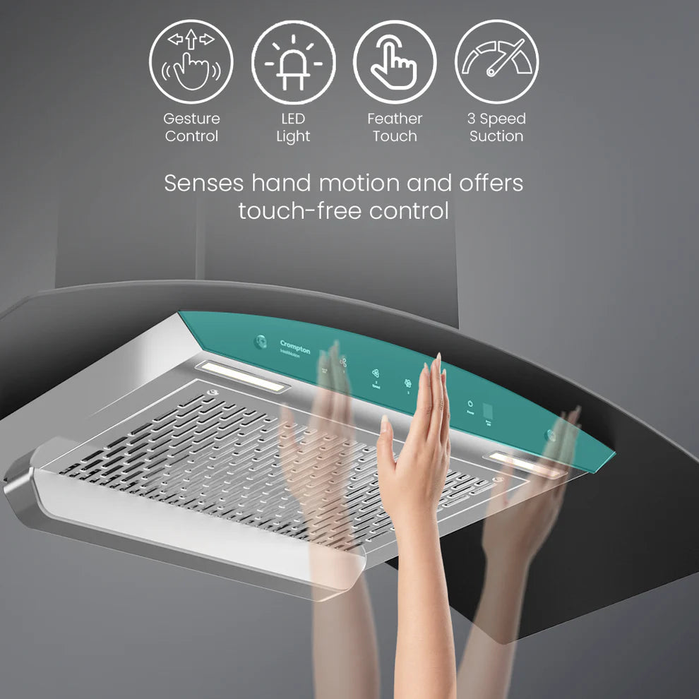 CHD-IMC90FLE-IND IntelliMotion Curved 90cm Filterless Chimney