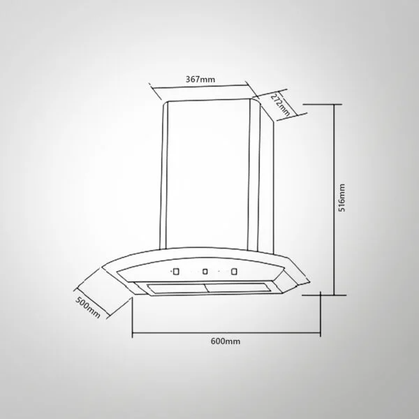 KAFF PRIMA TX DHC 90cm Dry Heat Auto Clean Technology Chimney