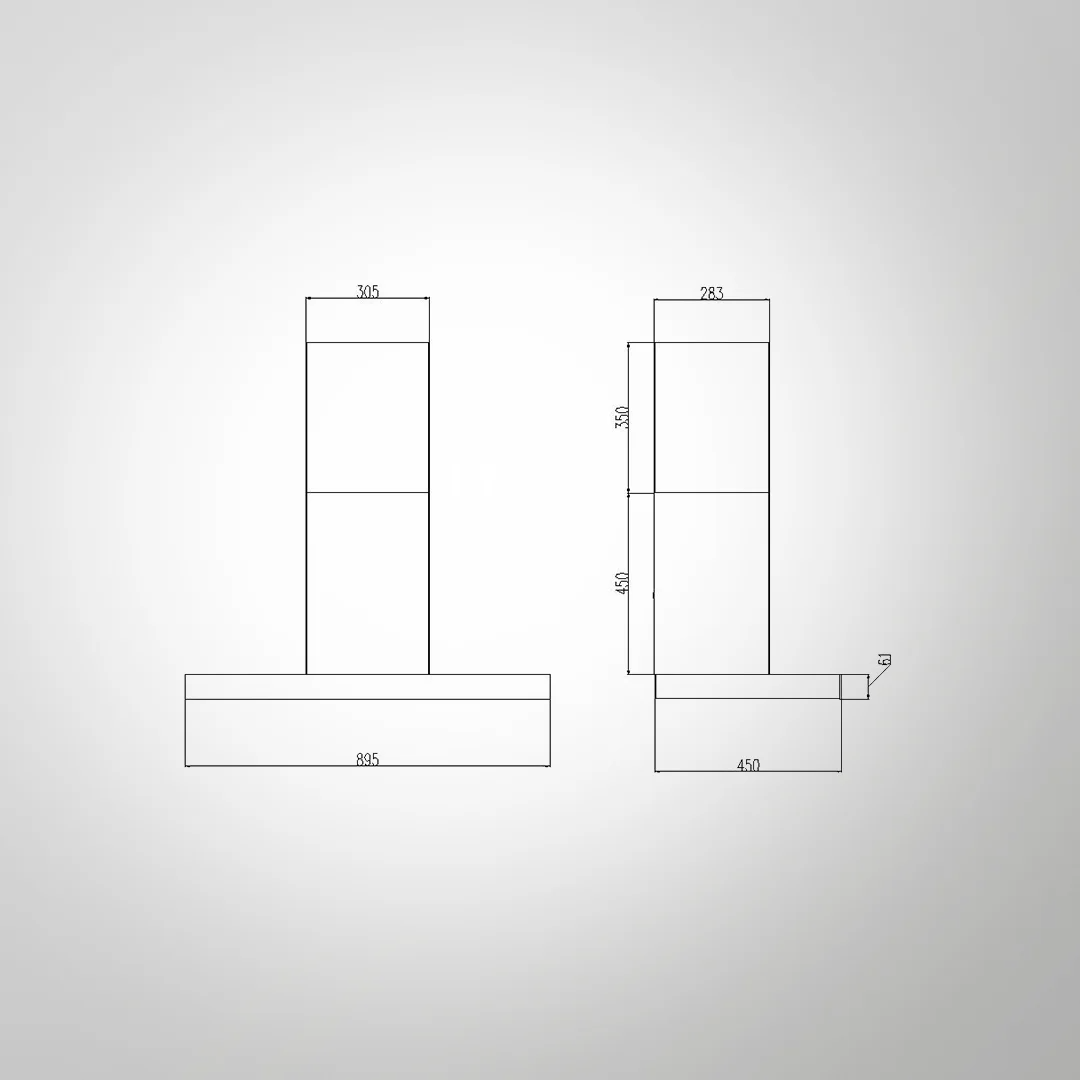 PROFORM 90 cm 1280 m3/h Wall Mounted Chimney With Dry Heat Auto Clean