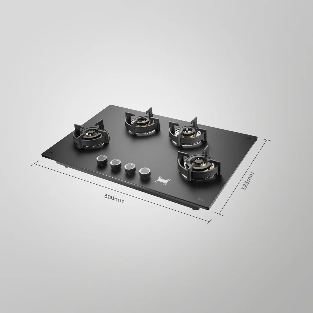 Kaff  PRS 804 80 cm Auto Ignition 4 Full Brass High Efficiency Burners with FFD Built in Hob