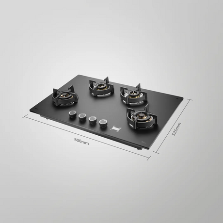 Kaff  PRS 804 80 cm Auto Ignition 4 Full Brass High Efficiency Burners with FFD Built in Hob