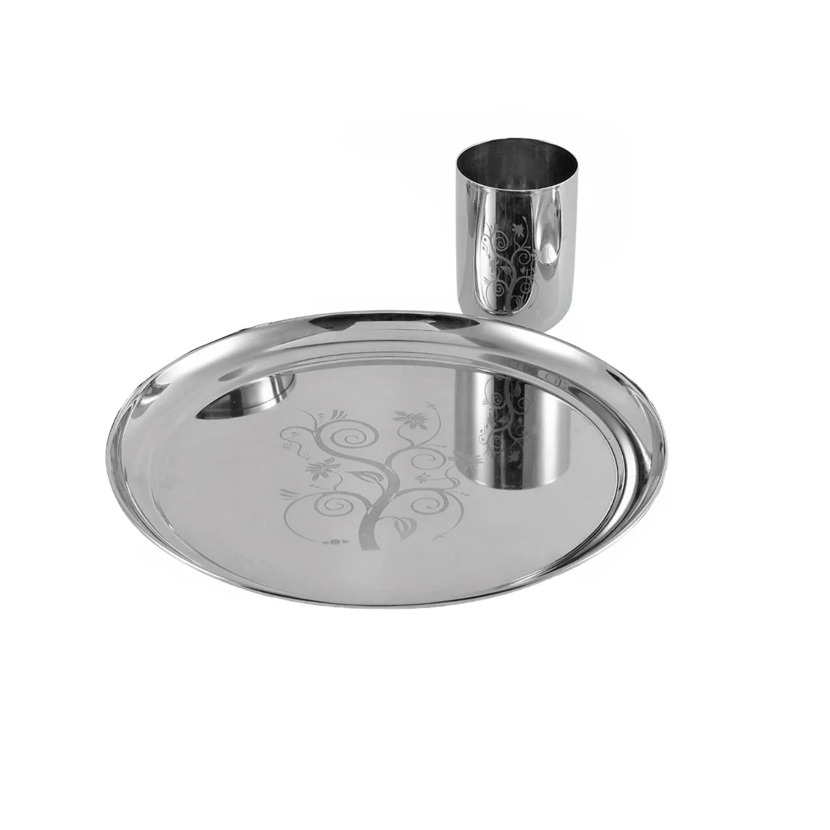 Kraft Radiant Traditional Stainless Steel Dinner Set of 1 Thali - 6 Pcs