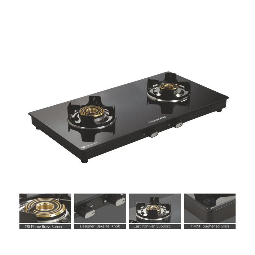 Sapphire Two Burner Gas Stove Manual Ignition