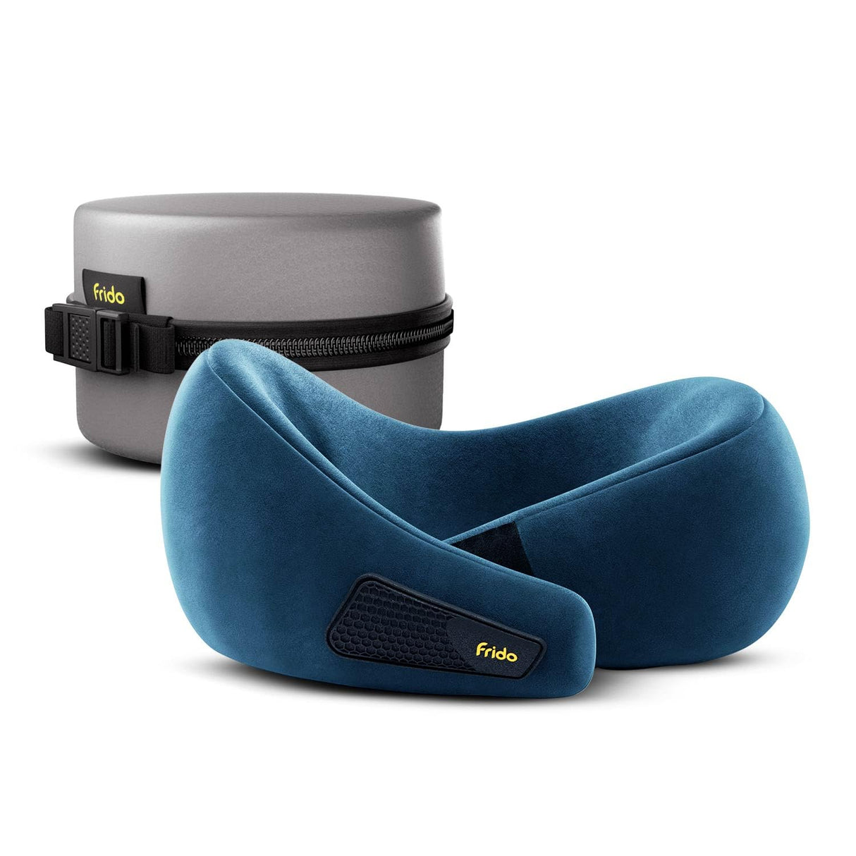 Travel Neck Pillow with Adjustable Velcro, Premium Velvet Cover & All-Round Neck Support