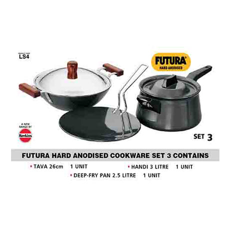 Buy Hawkins Futura Hard Anodised Cookware Set 3