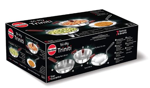 Hawkins 3 pc Triniti Tri-Ply Stainless Steel Cookware Set (SSET1)