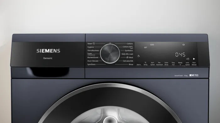 Siemens 10kg washing machine panel view