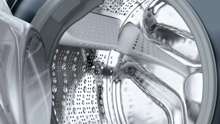 Siemens 10 kg iQ700 WG52A2ZPIN front load washing machine, 1200 rpm – drum view.