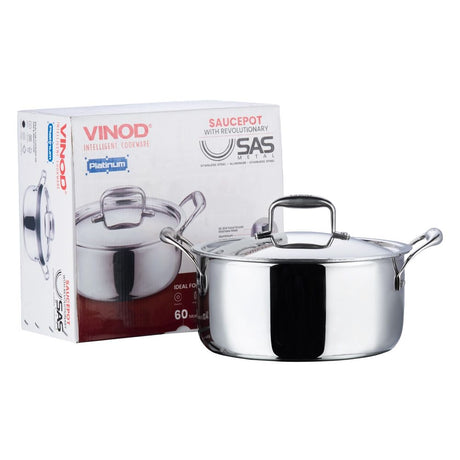 VINOD TRIPLY PLATINUM SERIES SAUCEPOT WITH SS LID (5L)