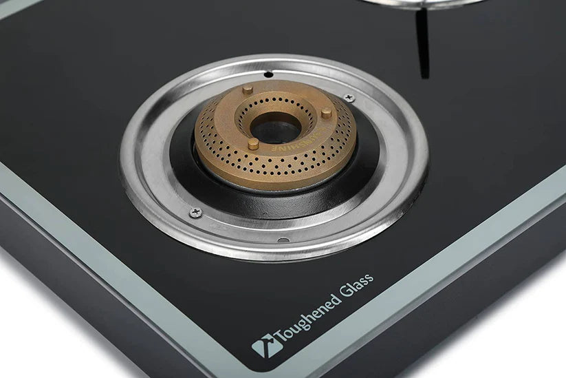 Olympic Silver 4 Burner Glass Top Gas Stoves Manual Ignition