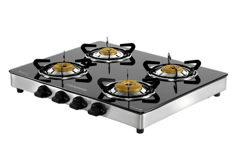 Swift 4 Burner Toughened Glass Gas Stove Manual Ignition