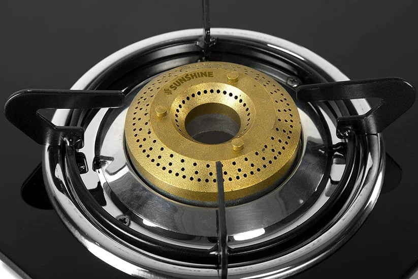 Swift 3 Burner Gas Stove Manual Ignition Glass Top (Black)