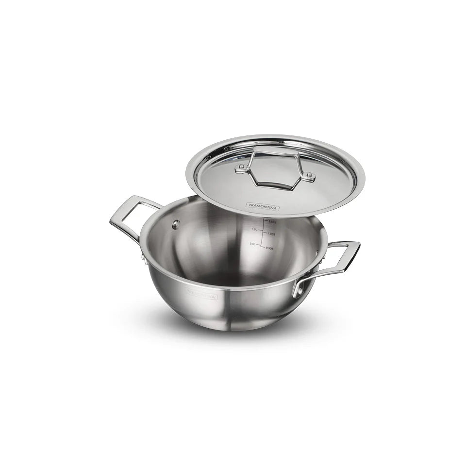 Tramontina Aeion 20cm Triply Deep Kadai with SS Lid