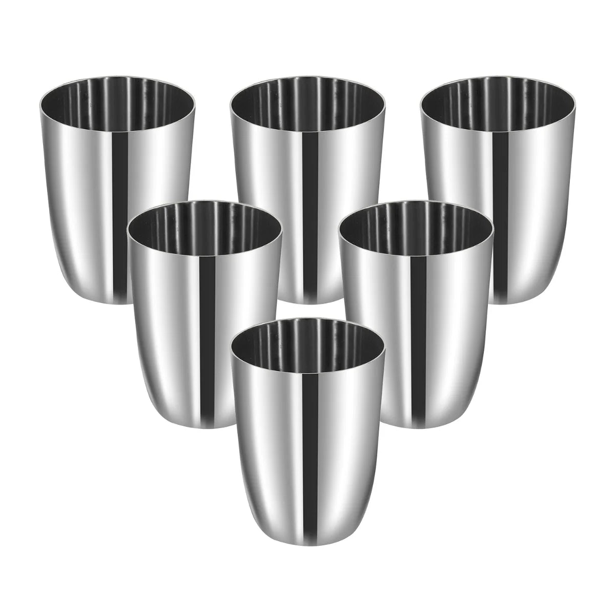 Ayushi Stainless Steel Glass Set of 6-300ml Each