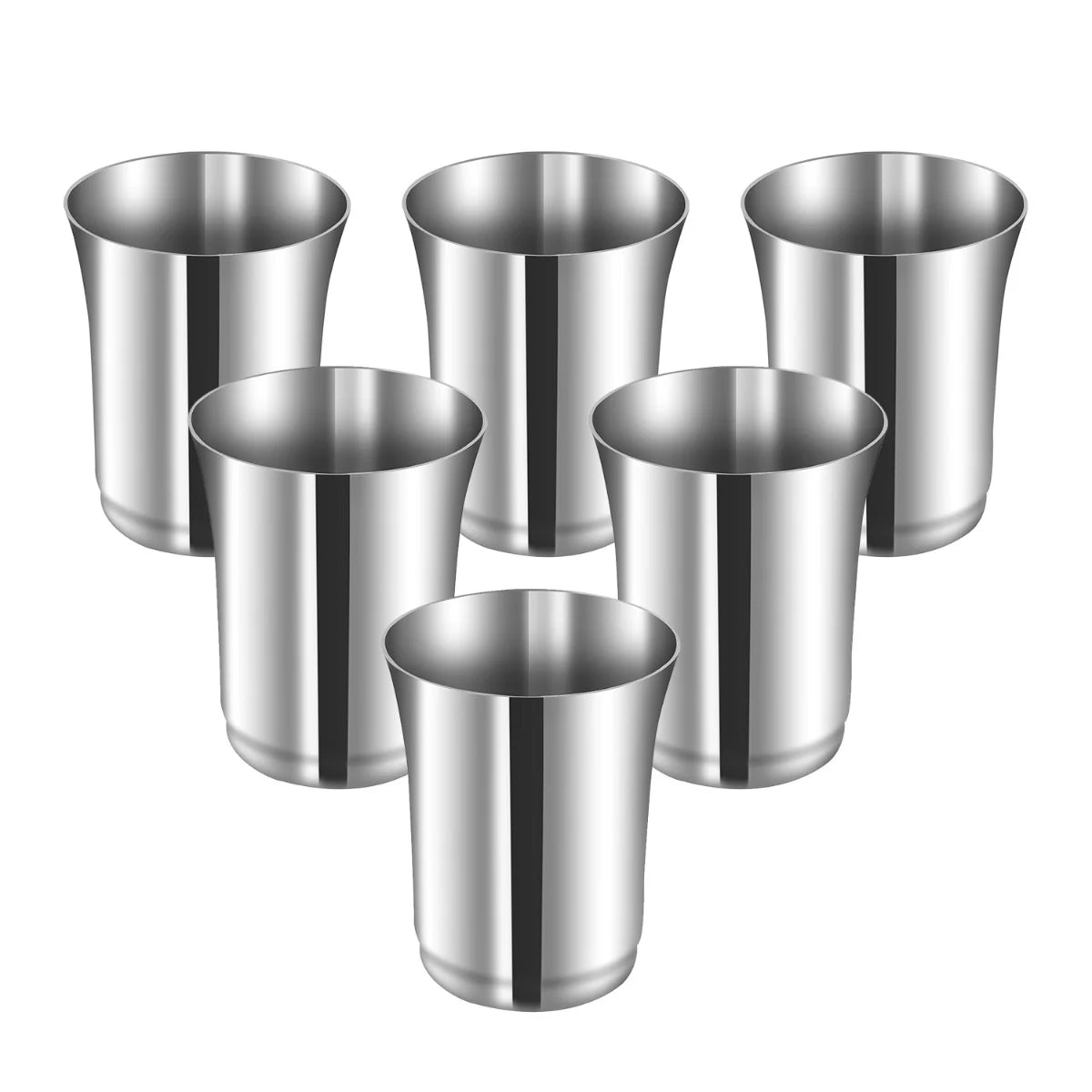 Pari Stainless Steel Glass Set of 6-400ml Each