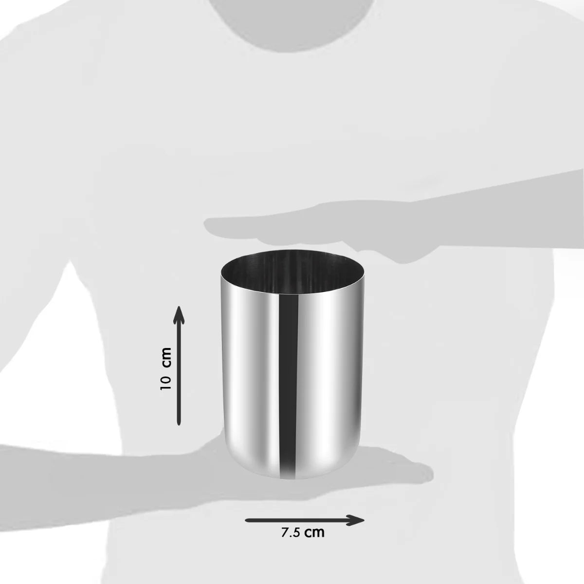 Royal Stainless Steel Glass Set of 6-400ml Each