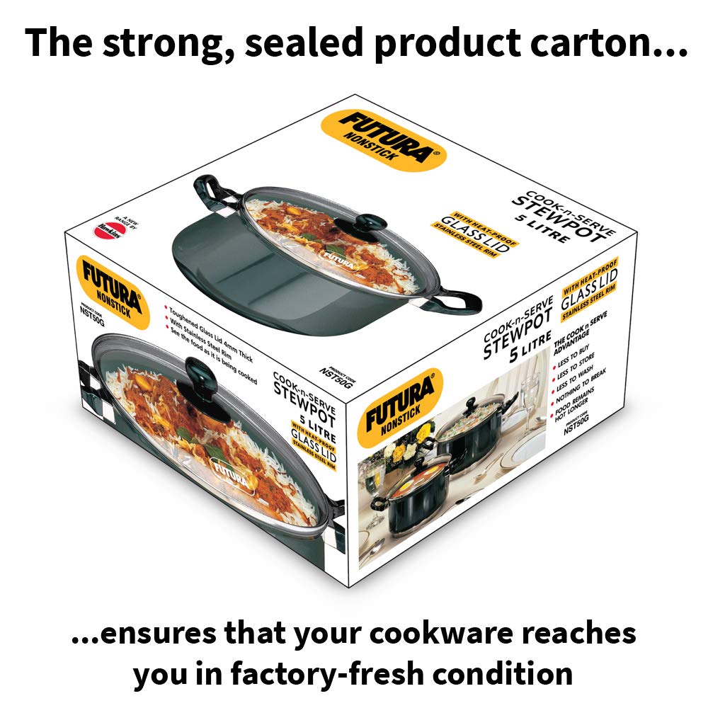 HAWKINS FUTURA NONSTICK STEWPOTS 5 L WITH Glass LID NST50G at lowest price