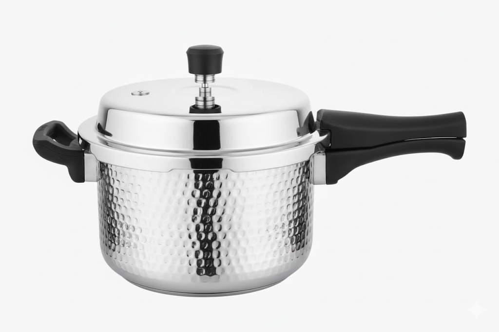 Vista Hammered Stainless Steel IB Outer Lid Pressure Cooker – 2L