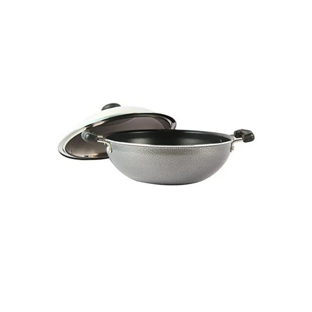 Prestige Omega Select Plus Flat Base Kadai 250 mm with SS Lid
