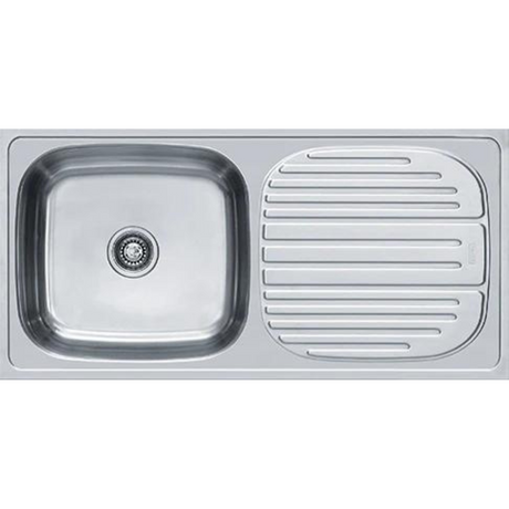 Franke 611 X TRENDY (804x504/32x20)  Stainless Steel 1mm European Satin Finish Single Bowl with Drain Board Sink 101.0153.107