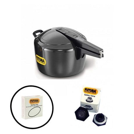 Futura 7 Litre Pressure Cooker  (Jumbo): FP 7J with Hawkins Futura Genuine 2 Gasket & 2 Safety Valve