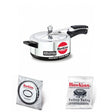 Hawkins Hevibase Pressure Cooker 3.5 Litre: IH35 with Hawkins Genuine 2 Gasket & 2 Safety Valve