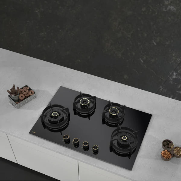 Vesta 480 80 cm 4 Burner Hob – Brass Burners, Direct Flame, 538.66.657