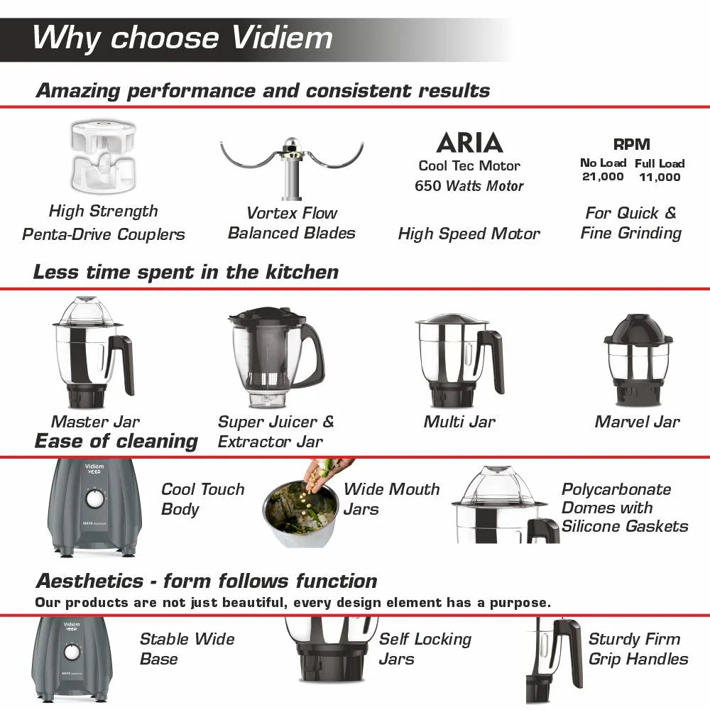 VEER 650W MIXER GRINDER