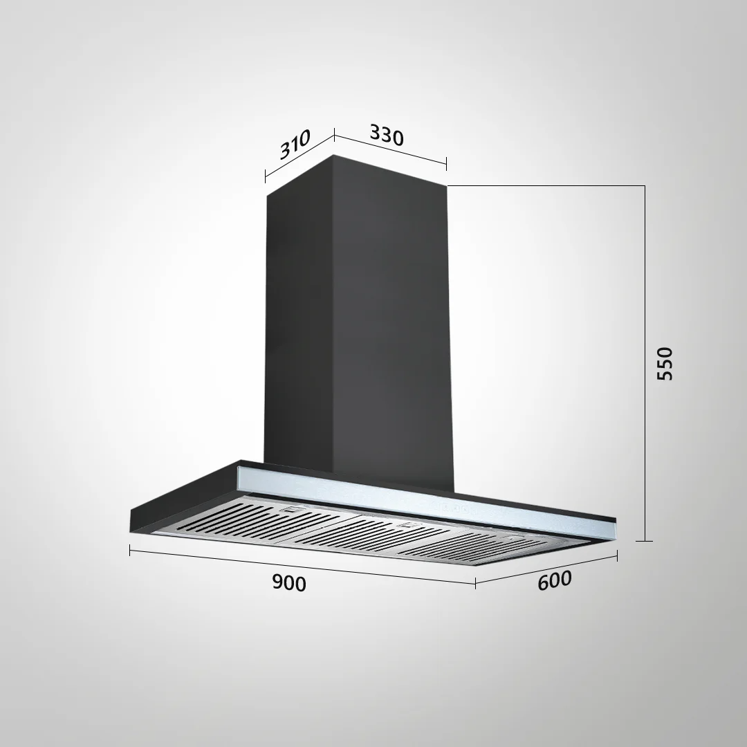 VISTOSI LX DHC 90 BLK IS DRY HEAT AUTO CLEAN TECHNOLOGY CHIMNEY