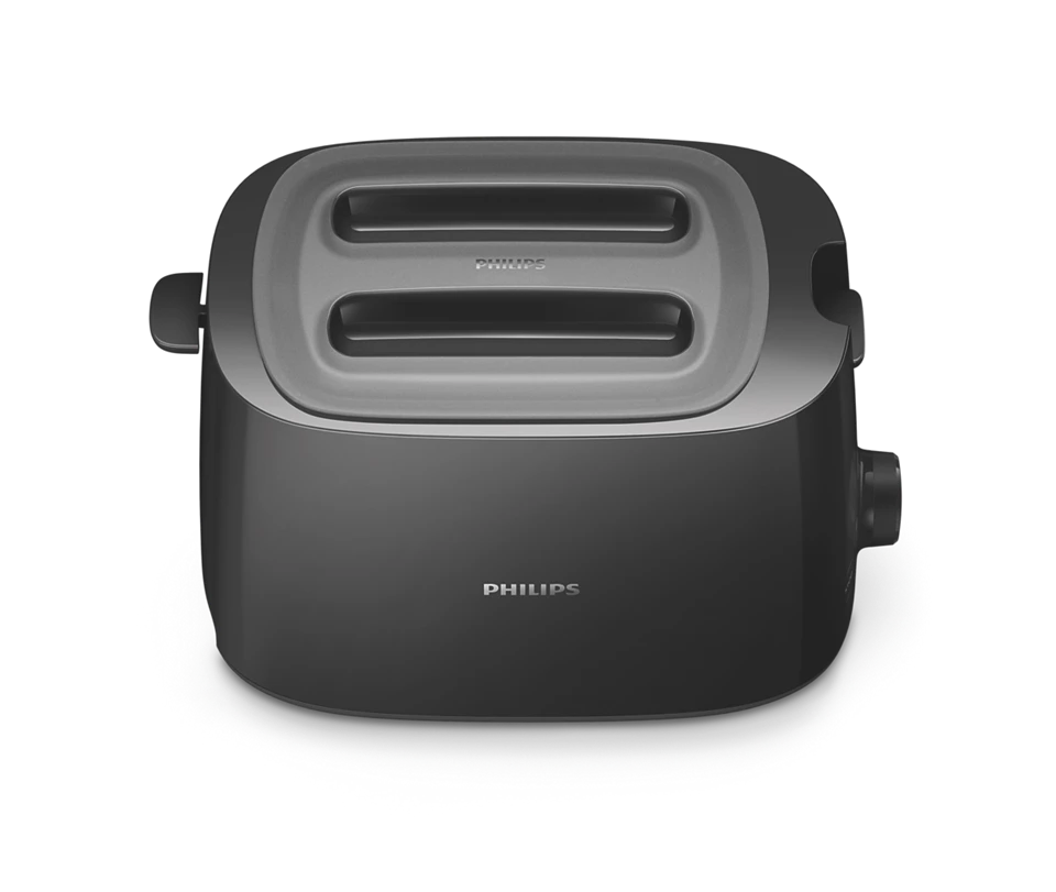 HD2582/90 Daily Collection Toaster | 8 Browning Settings | 2 Large Slots | Bun Warming Rack | Reheat & Defrost | Compact Design with Dust Cover