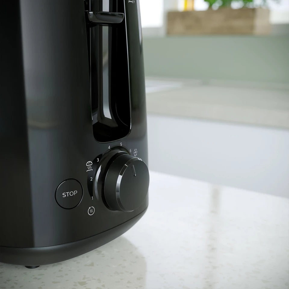 HD2583/90 Daily Collection Toaster | 8 Browning Settings | 2 Large Slots | Bun Warming Rack | Reheat & Defrost | Compact Design