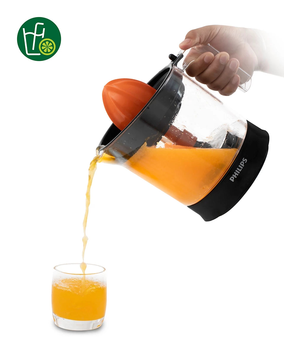 Daily Collection Citrus Press HR2799, 80% Juice Extraction, 2-Way Rotation, Adjustable Pulp Selector, 1L Bowl