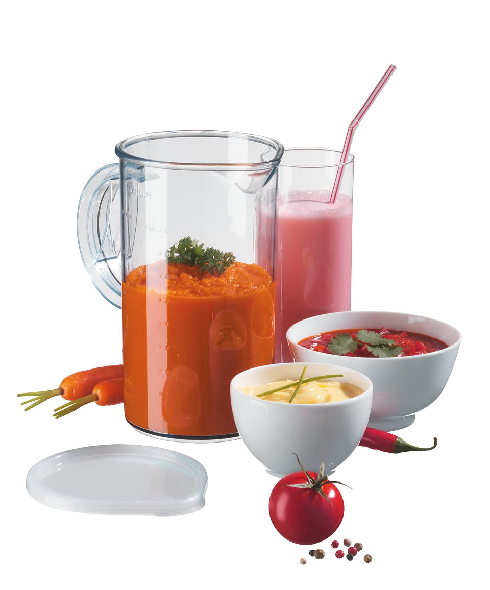 Daily Hand Blender HR1350/90 | 250W Motor | Detachable Plastic Bar | 1L Beaker with Lid | Dishwasher Safe