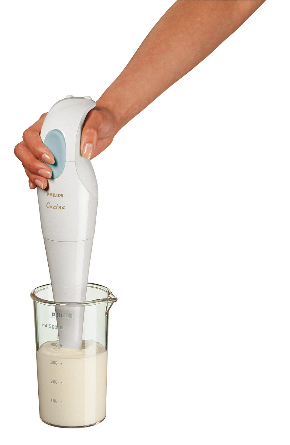 Daily Hand Blender HR1350/90 | 250W Motor | Detachable Plastic Bar | 1L Beaker with Lid | Dishwasher Safe