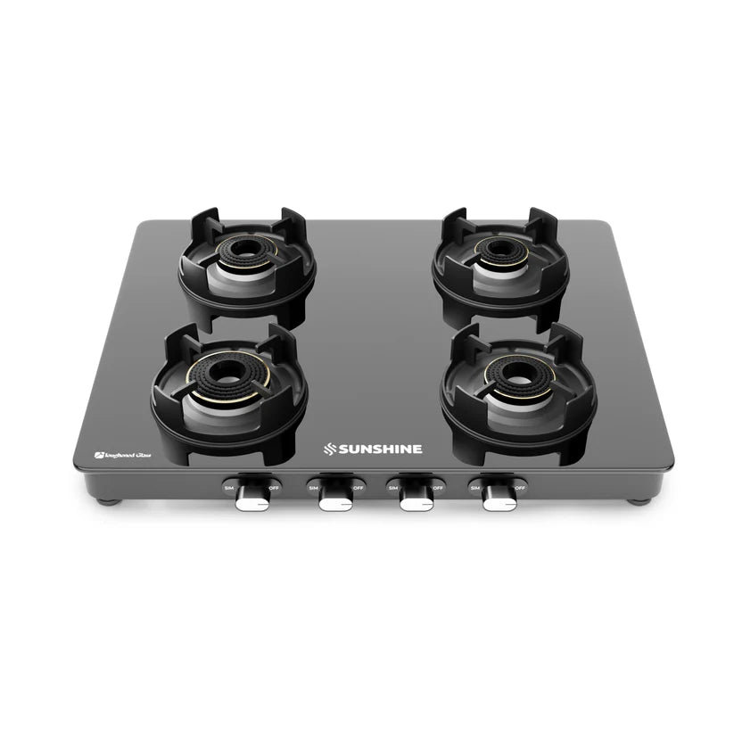 Regal Pro 4 Burner Gas Stove Toughened Glass Cooktop Manual Ignition