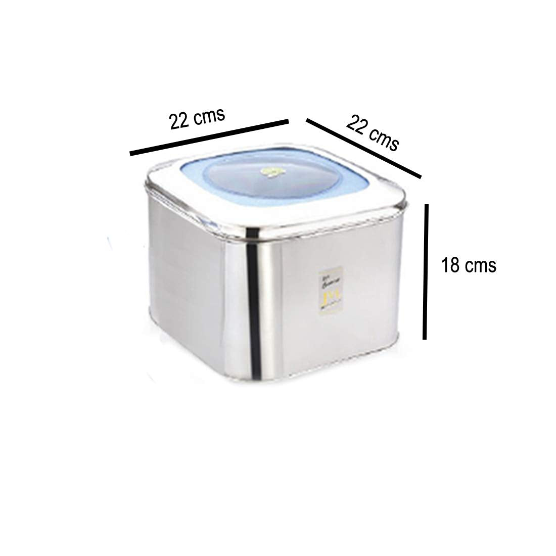 JVL 6.55 litres Stainless Steel Cubic Store Tin Storage for Kitchen CT - 3