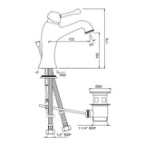 QQP‑CHR‑7051BPM Single Lever Basin Mixer with Pop‑up Waste