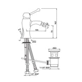 QQP‑CHR‑7213BPM Single Lever 1‑Hole Bidet Mixer