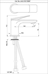 Single Lever Basin Mixer - Chrome  LAG-CHR-91011BWF
