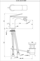 Single Lever 1-Hole Bidet Mixer - Chrome LAG-CHR-91213BWF