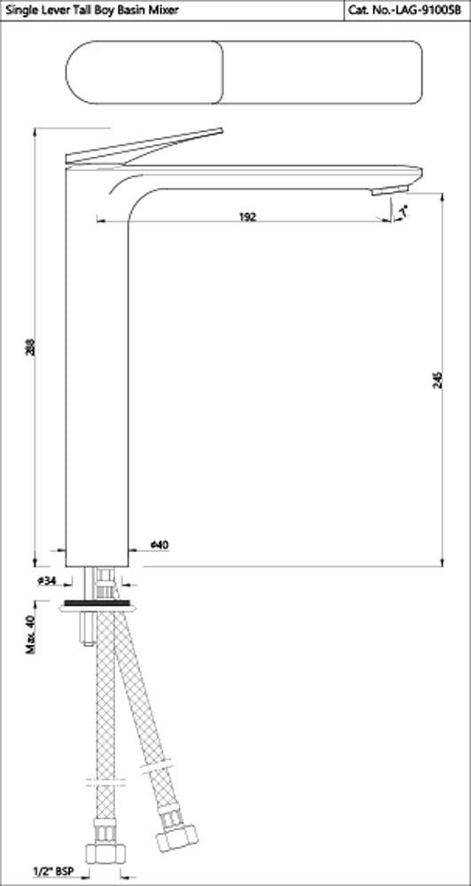 Single Lever Tall Boy - Chrome. LAG-CHR-91005B