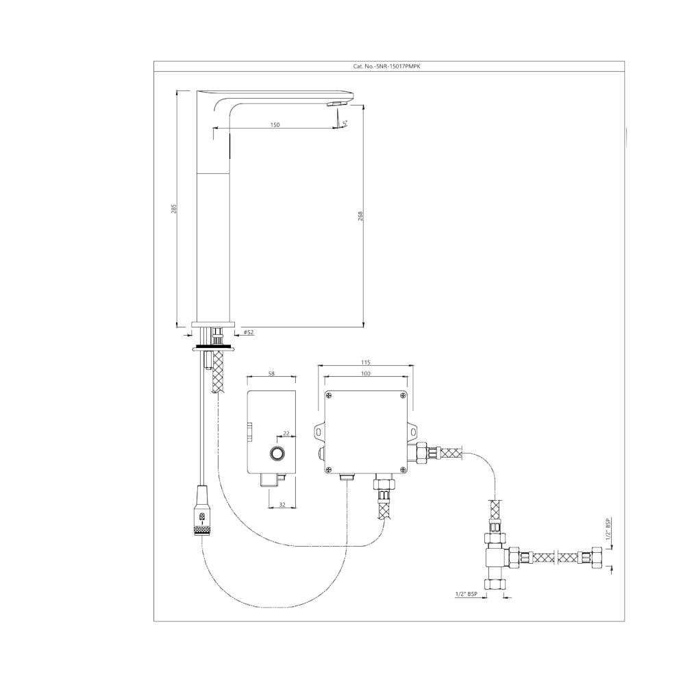 Kubix Prime Tall Boy Sensor Faucet SNR‑CHR‑35017PMPK