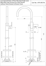 Exposed Parts of Floor Mounted Single Lever Bath Mixer  LYR-CHR-38121K