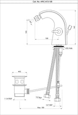 Joystick 1-Hole Bidet Mixer - Chrome  ARC-CHR-87213B