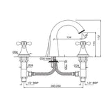QQP‑CHR‑7189PM 3‑Hole Basin Mixer