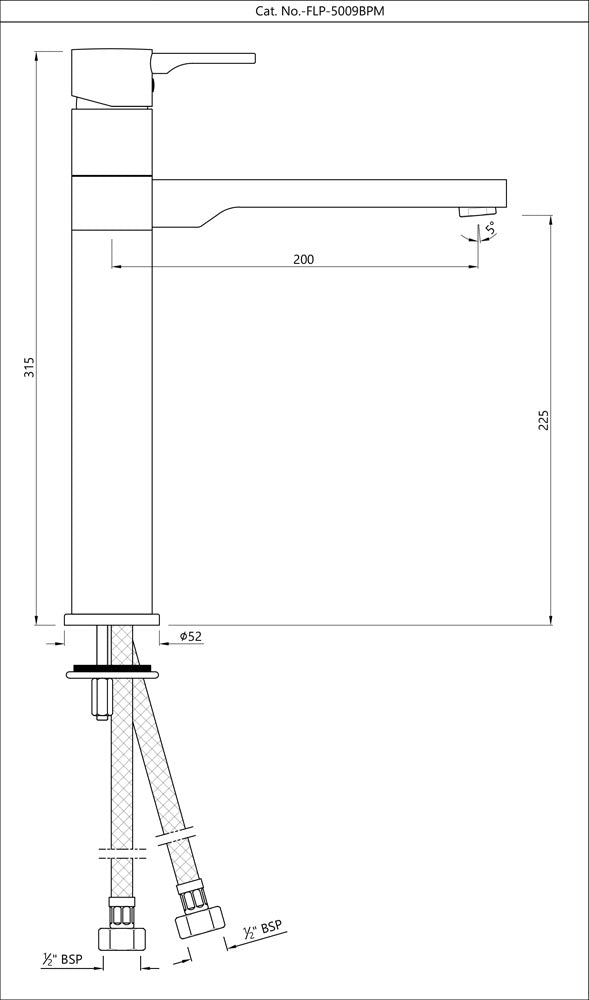 Single Lever Sink Mixer - Chrome FLP-CHR-5009BPM